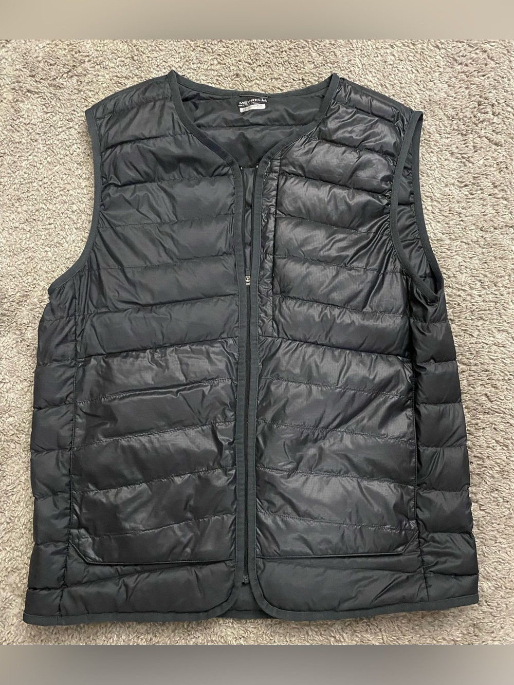 Merrell Black Quilted Vest with Zip Front